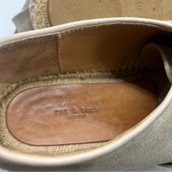 Rag & Bone Nina Taupe Smoke Suede Jute Slip-On Espadrilles Women’s US 10 EU 40 - Picture 9 of 9
